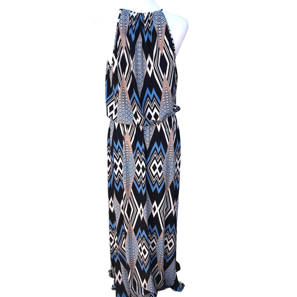 Laundry By Shelli Segal Elegant Sleeveless Adjustable Tie Maxi Dress M